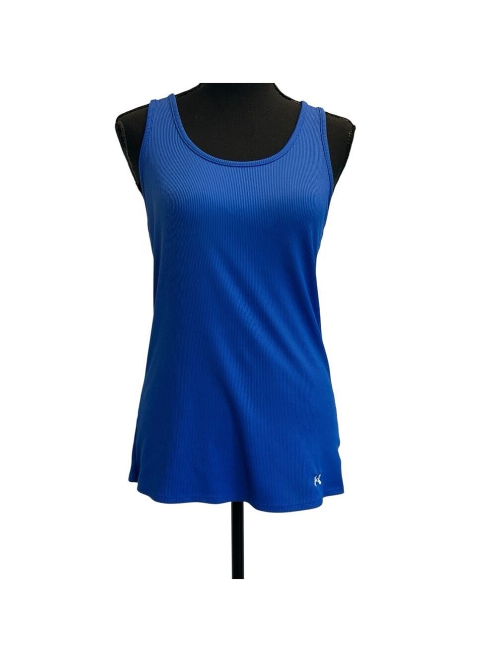 Under Armour Heat Gear blue ribbed racerback tank top Sz L